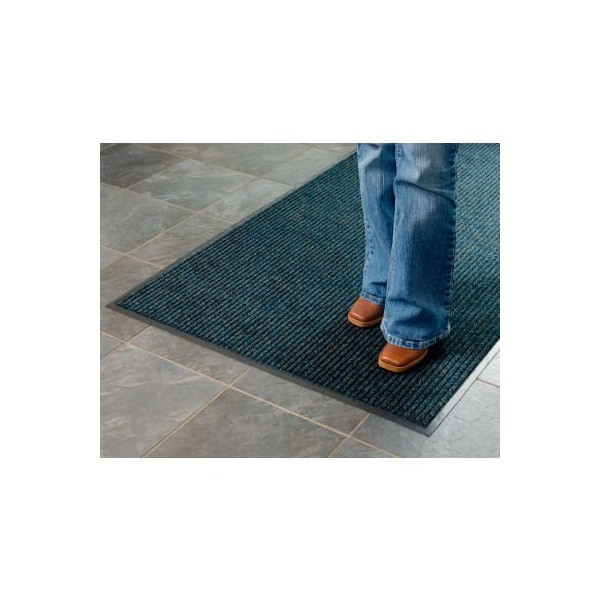 Entrance Mat, 3/8 in thick, Navy Blue/Black